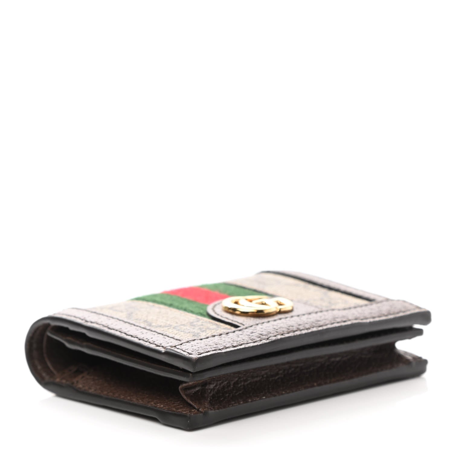 Gucci GG Supreme Monogram Web Ophidia Card Case Beige New Acero 4 of 8