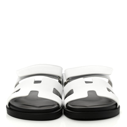 Hermes Calfskin Womens Chypre Sandals 38.5 White 3 of 9