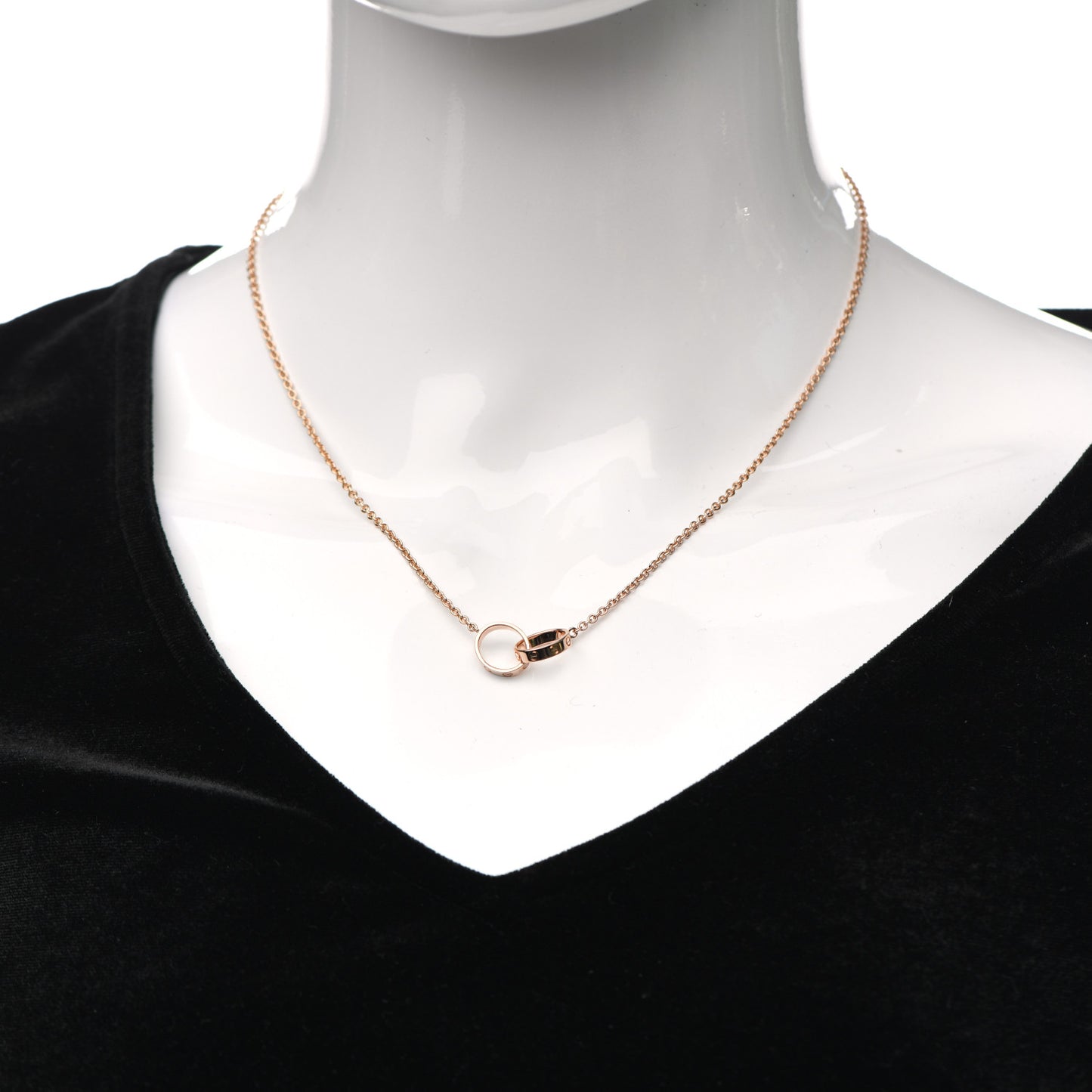 18K Pink Gold Interlocking LOVE Necklace