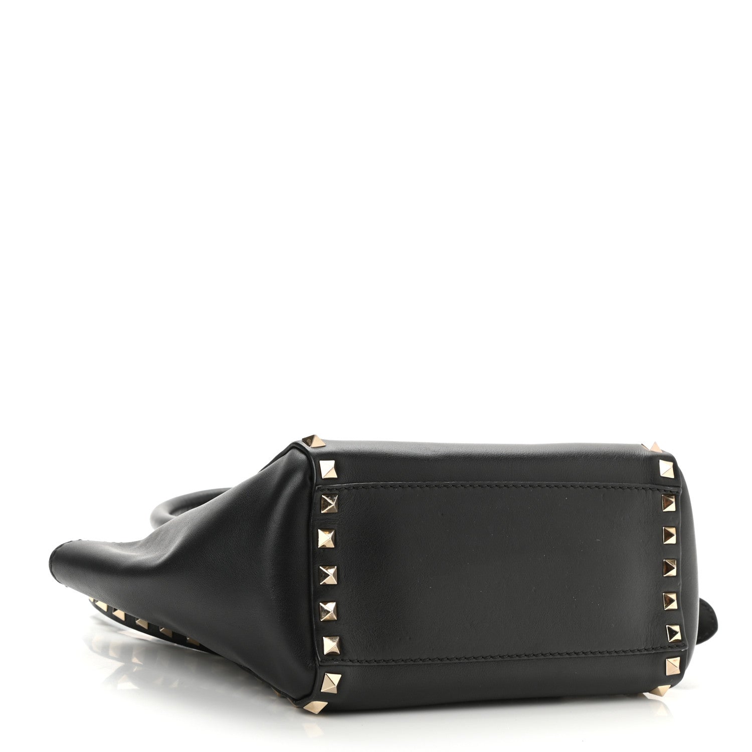 Valentino Garavani Vitello Mini Rockstud Double Handle Tote Black 4 of 7