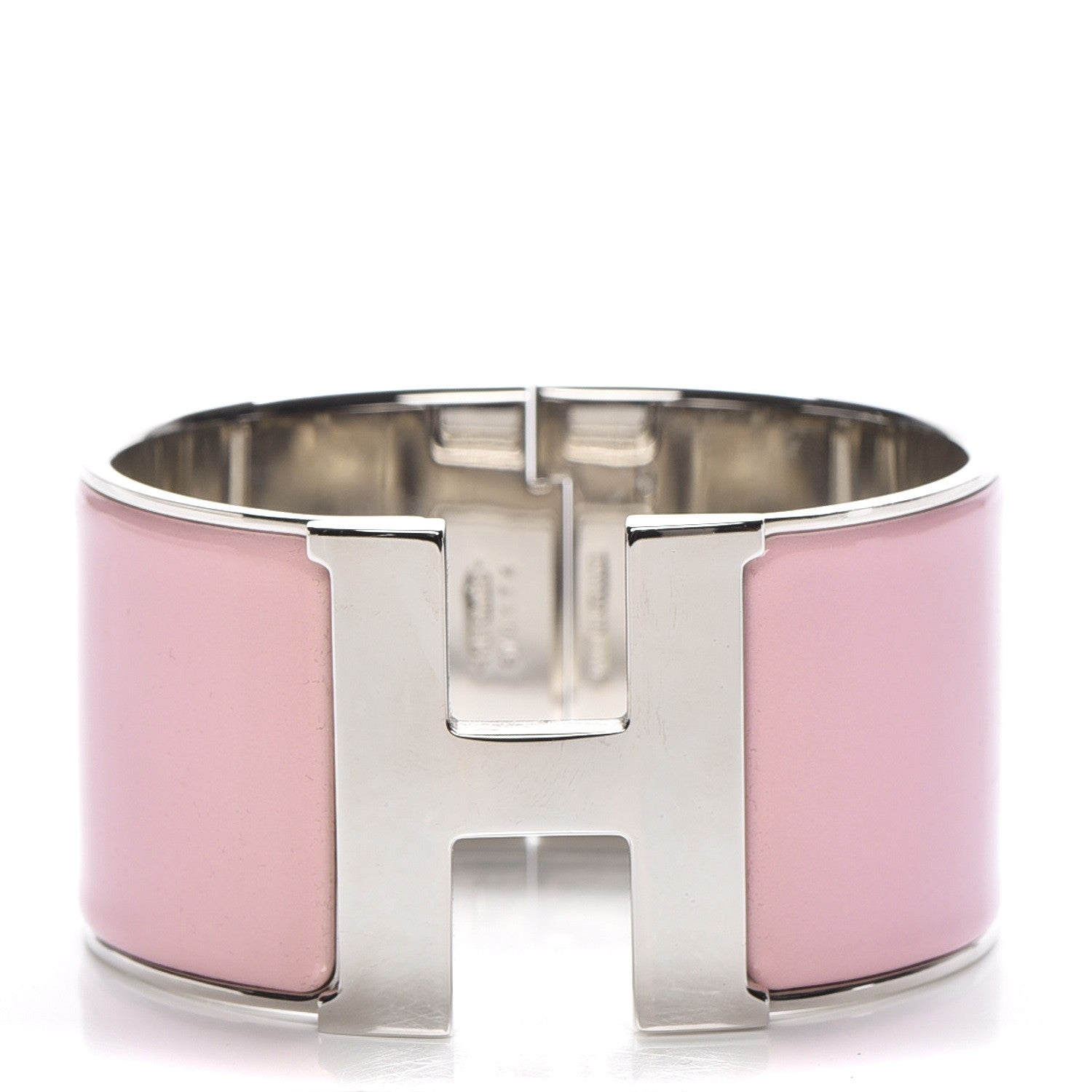Hermes Enamel Extra Wide Clic Clac H Bracelet GM Rose Nacarat 1 of 5