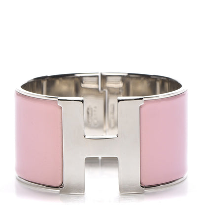 Hermes Enamel Extra Wide Clic Clac H Bracelet GM Rose Nacarat 1 of 5
