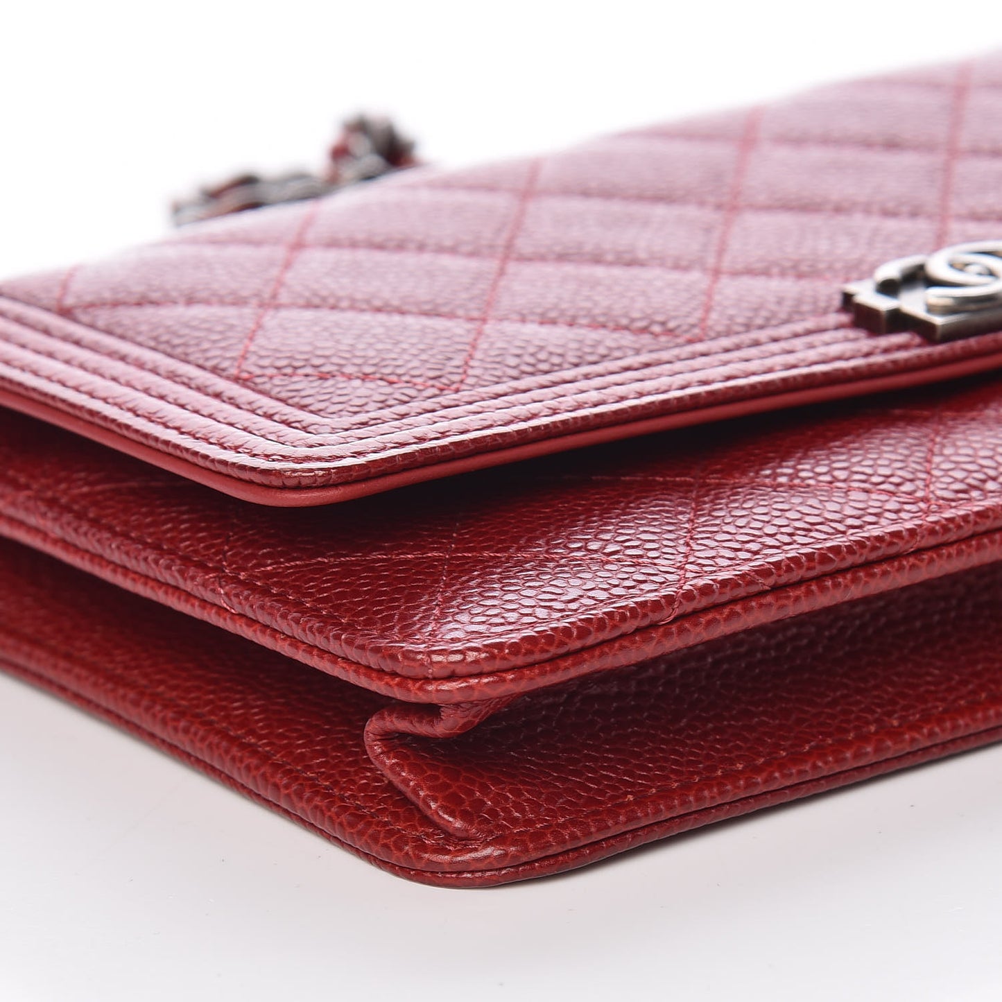Caviar Quilted Boy Wallet On Chain WOC Red