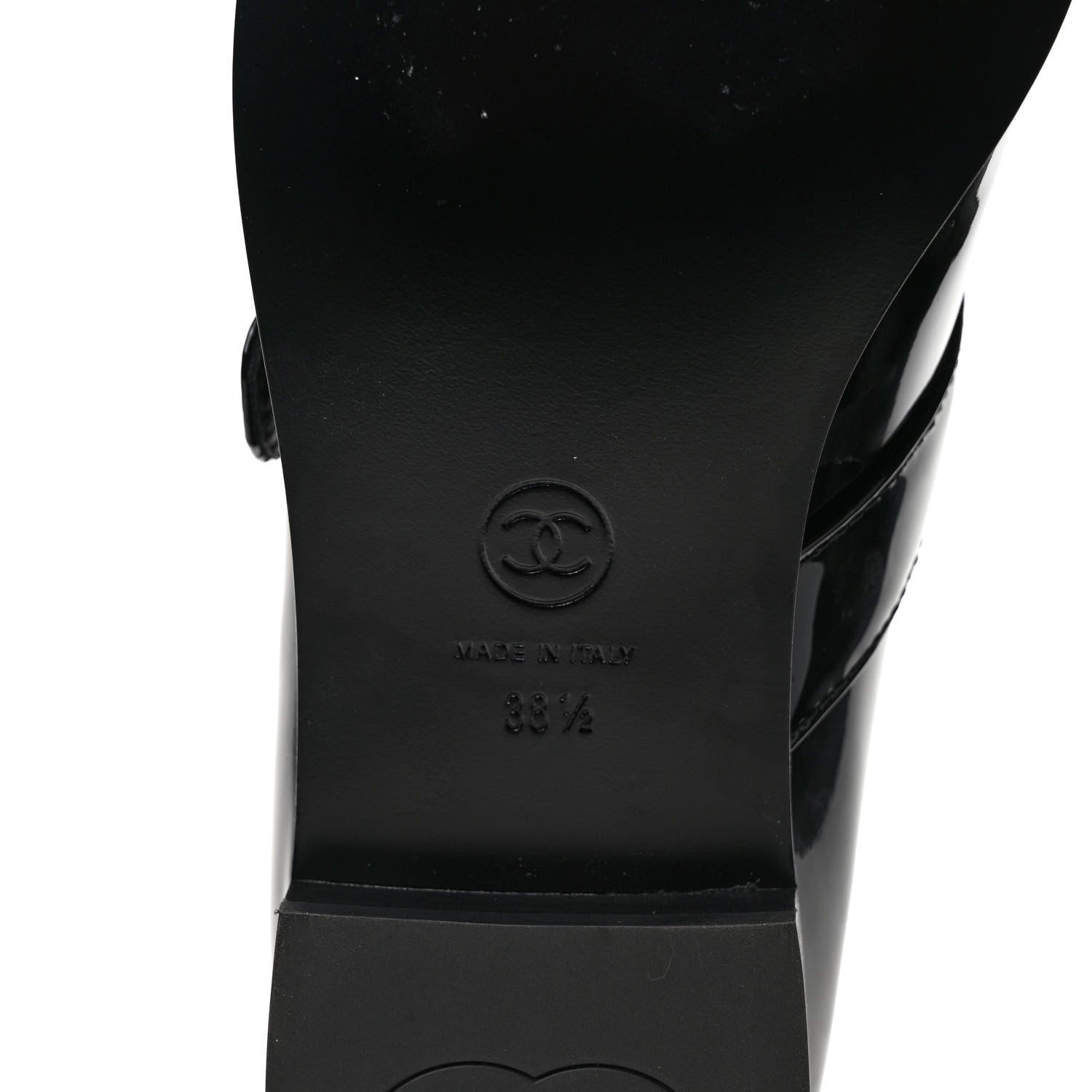 Chanel Patent Calfskin Mary Janes Flats 38.5 Black 6 of 9