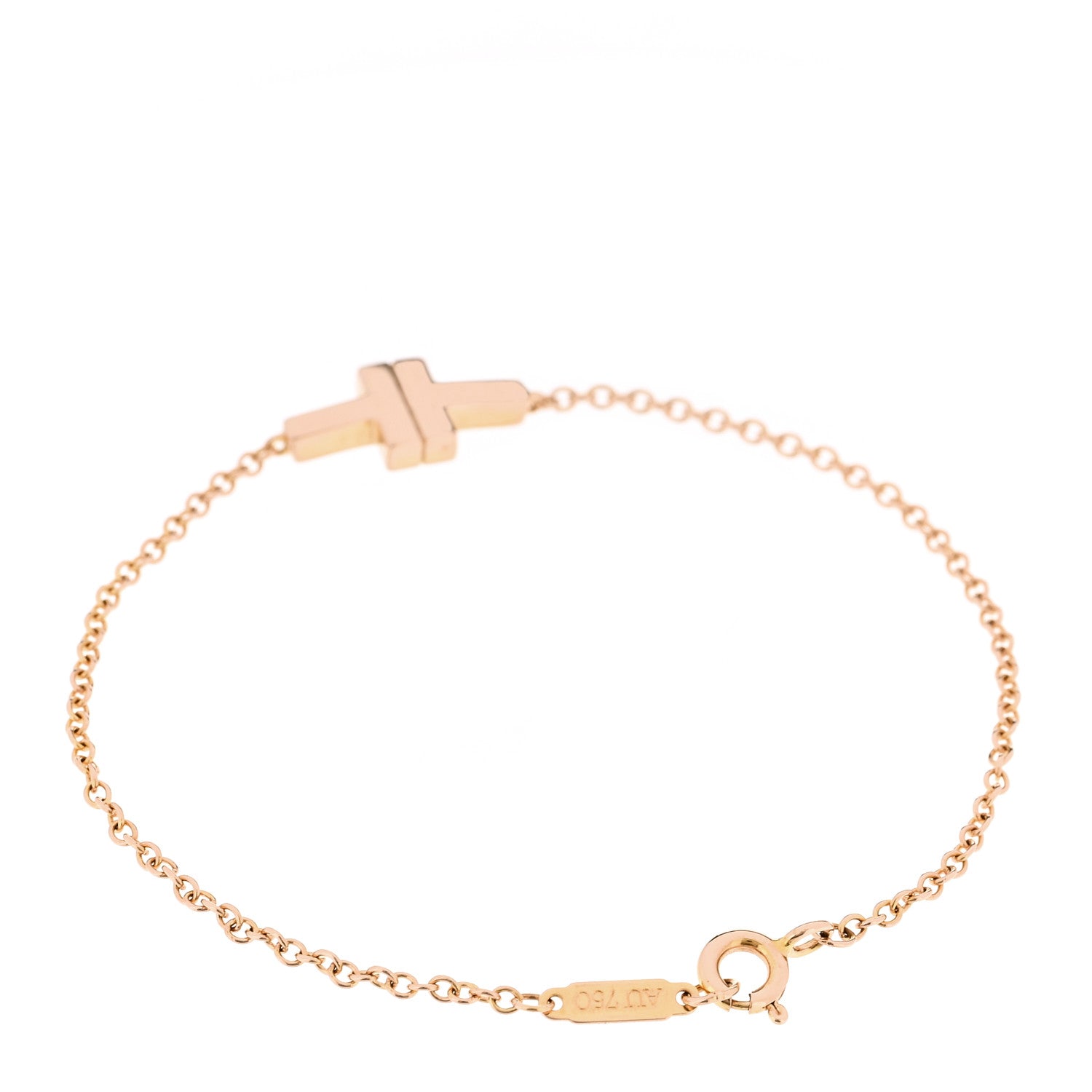Tiffany 18K Rose Gold T Single Chain Bracelet 2 of 5