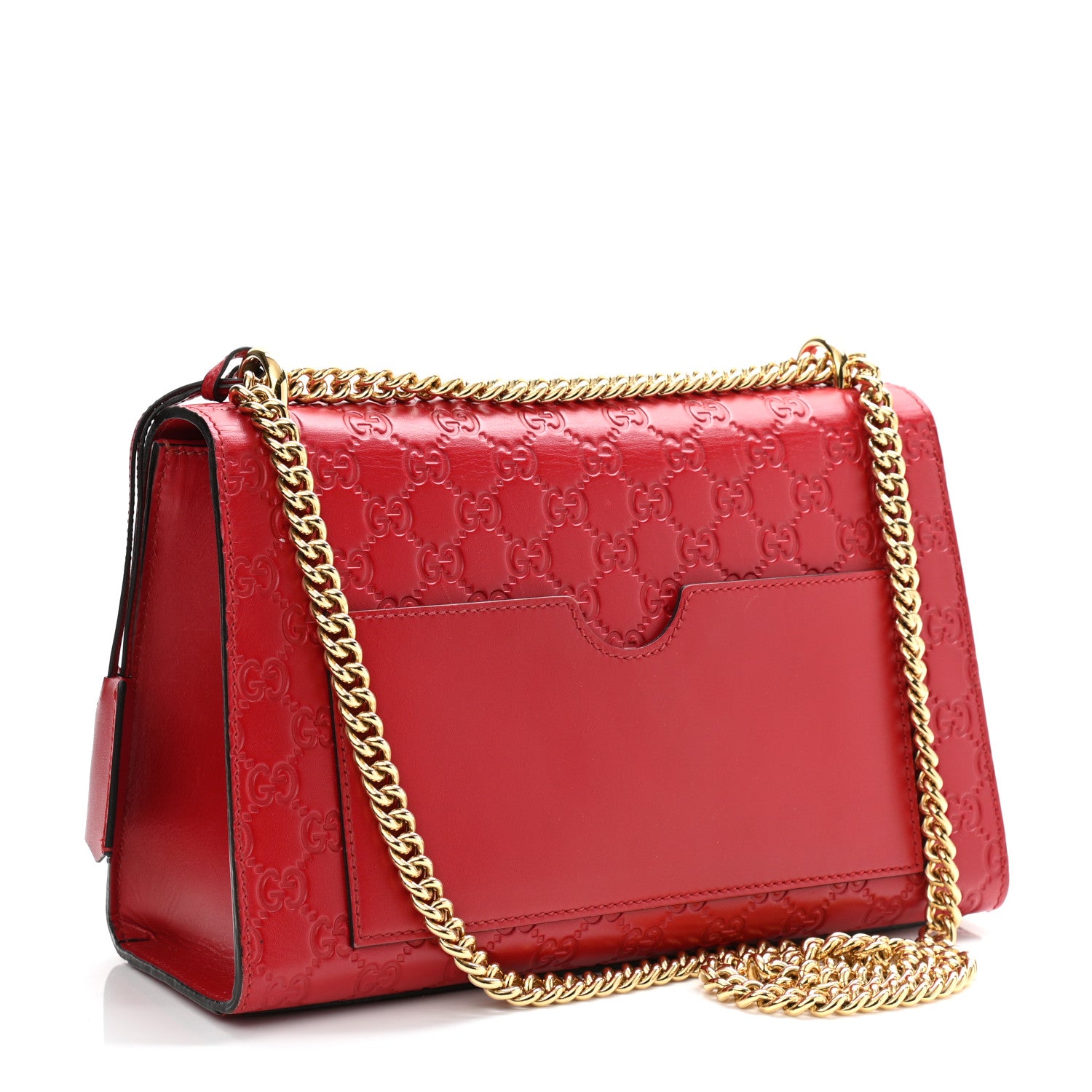 Gucci Guccissima Medium Padlock Shoulder Bag Hibiscus Red 6 of 21
