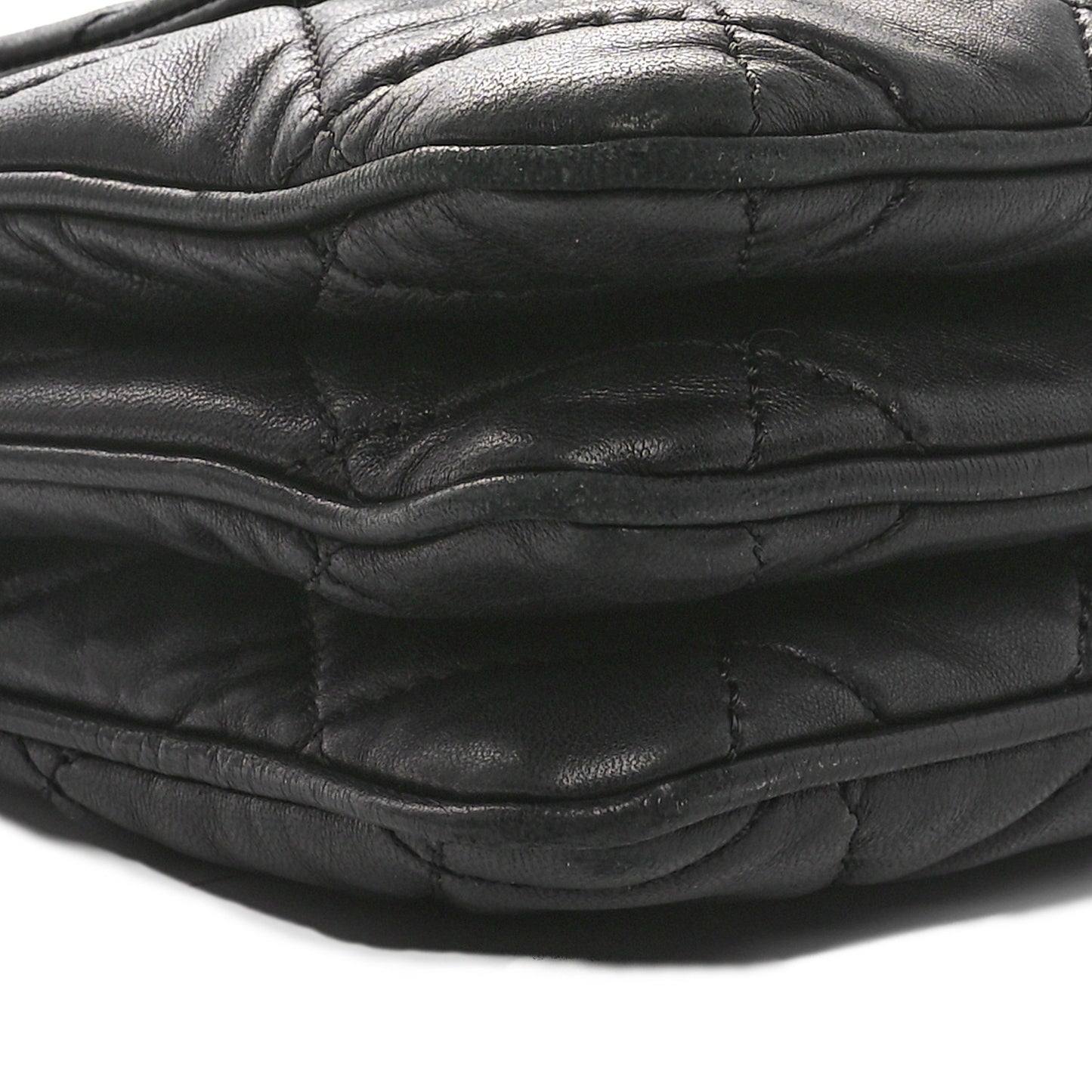 Lambskin Quilted Chanel 3 Accordion Flap Bag Black