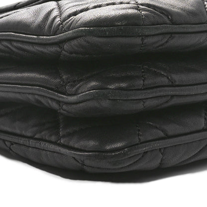 Chanel Lambskin Quilted Chanel 3 Accordion Flap Bag Black 9 of 10