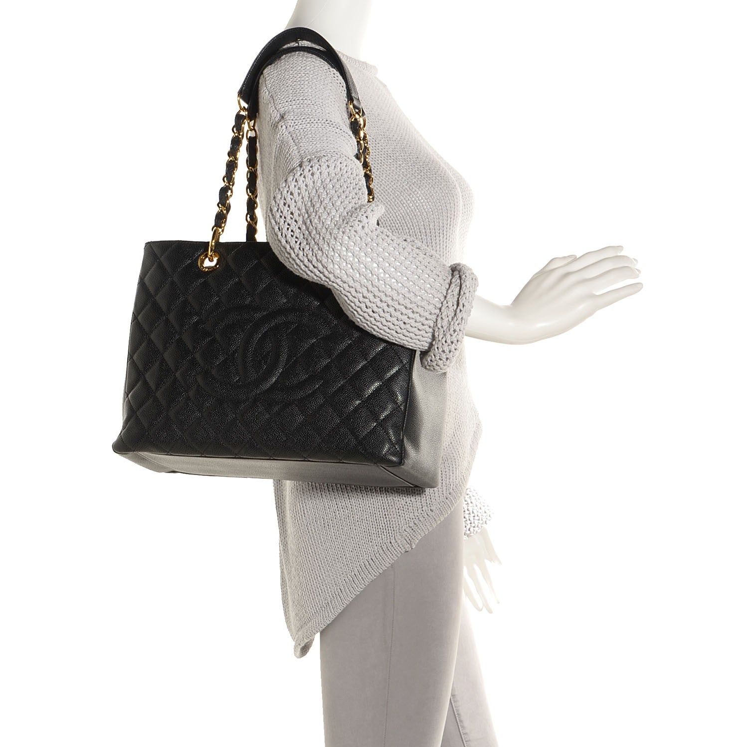 Chanel Caviar Grand Shopping Tote GST Black 2 of 7