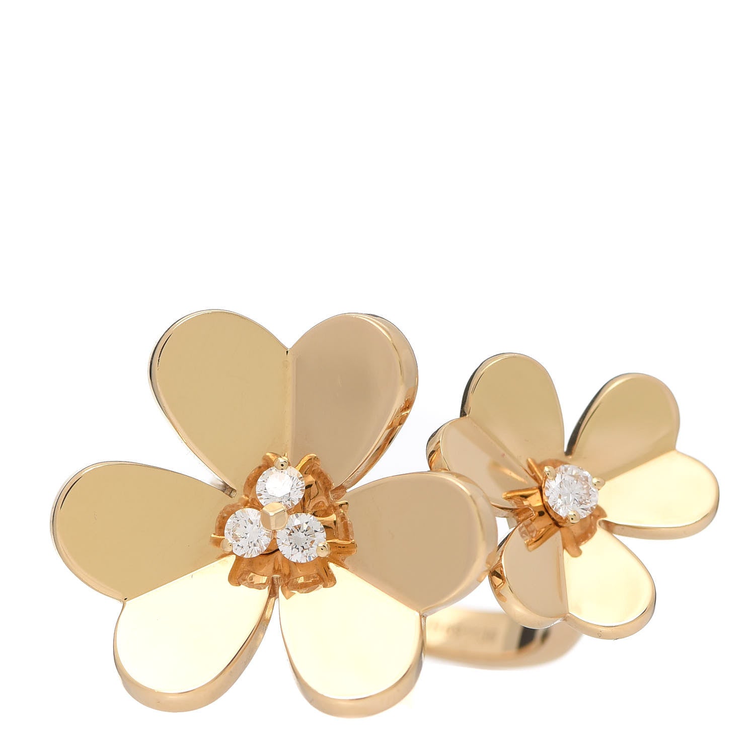 Van Cleef & Arpels 18K Yellow Gold Diamond Frivole Between The Finger Ring 54 6.75 1 of 6