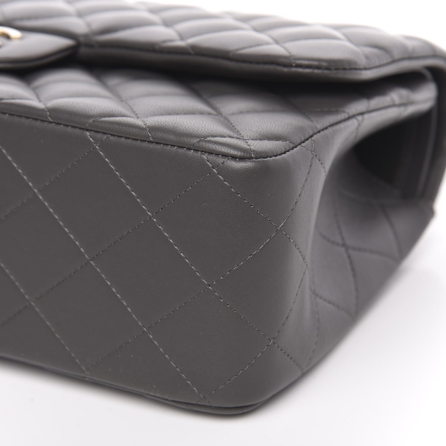 Chanel Lambskin Quilted Jumbo Double Flap Grey 9 of 11