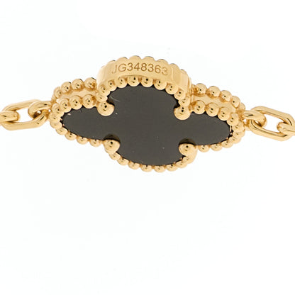 Van Cleef & Arpels 18K Yellow Gold Black Onyx 10 Motifs Vintage Alhambra Necklace 5 of 5