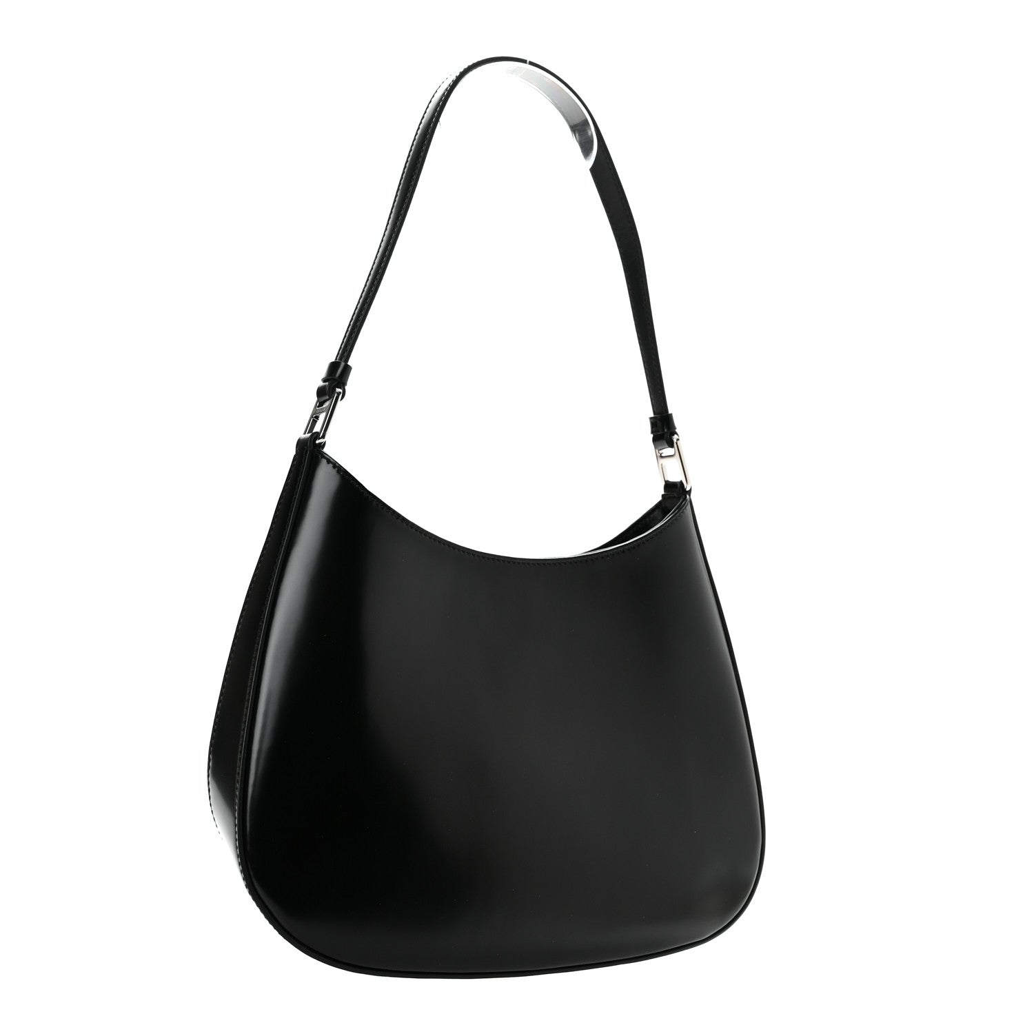 Prada Spazzolato Cleo Shoulder Bag Black 2 of 9