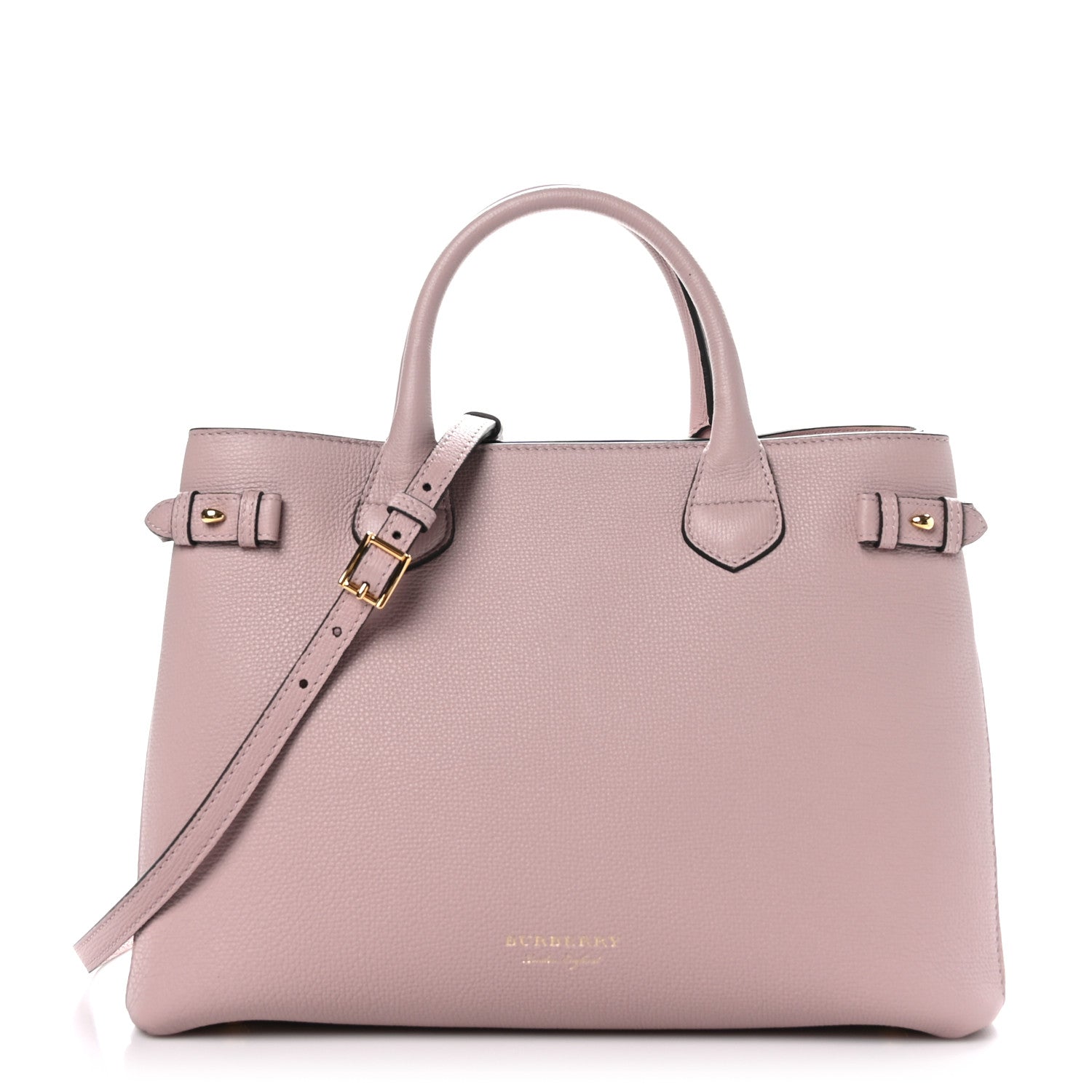Burberry Derby Calfskin House Check Medium Banner Tote Pale Orchid 1 of 10