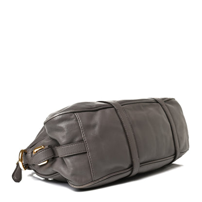 Prada Soft Calf Shopping Satchel Bag Bambu 7 of 27