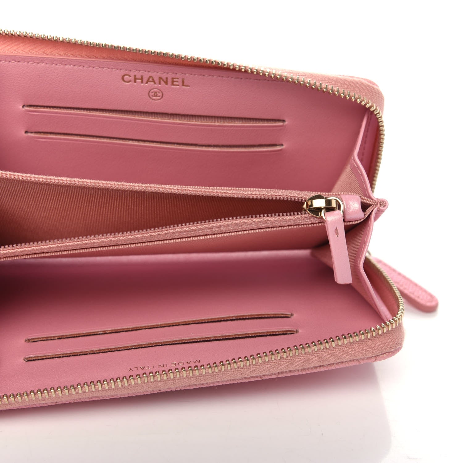 Chanel Iridescent Caviar Quilted Medium Zip Around Wallet Pink 5 of 10