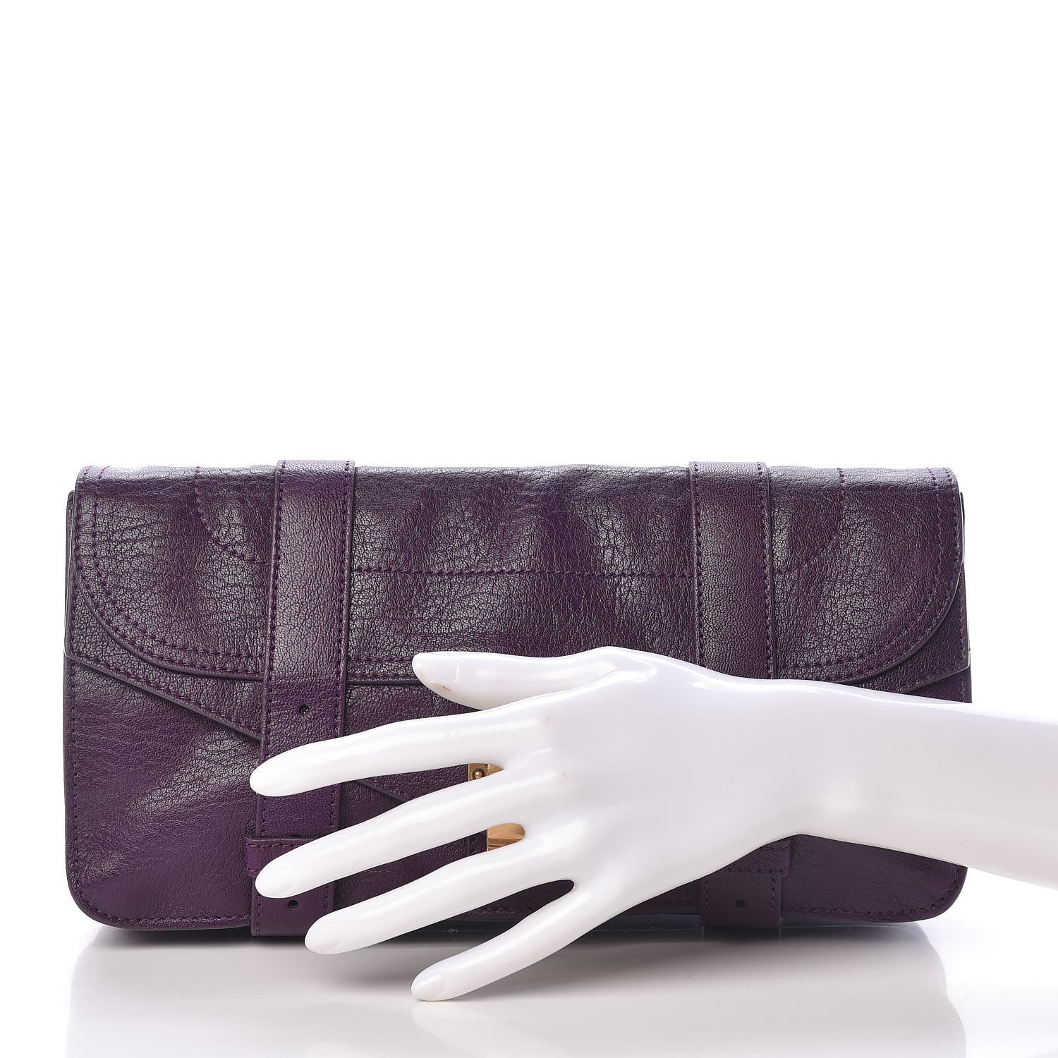 Proenza Schouler Lambskin PS1 Pochette Clutch Grape Jam 2 of 12
