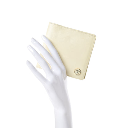 Chanel Grained Calfskin CC Button Bi-Fold Wallet Ivory 2 of 8