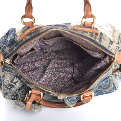 Louis Vuitton Denim Patchwork Speedy 30 Blue 5 of 9
