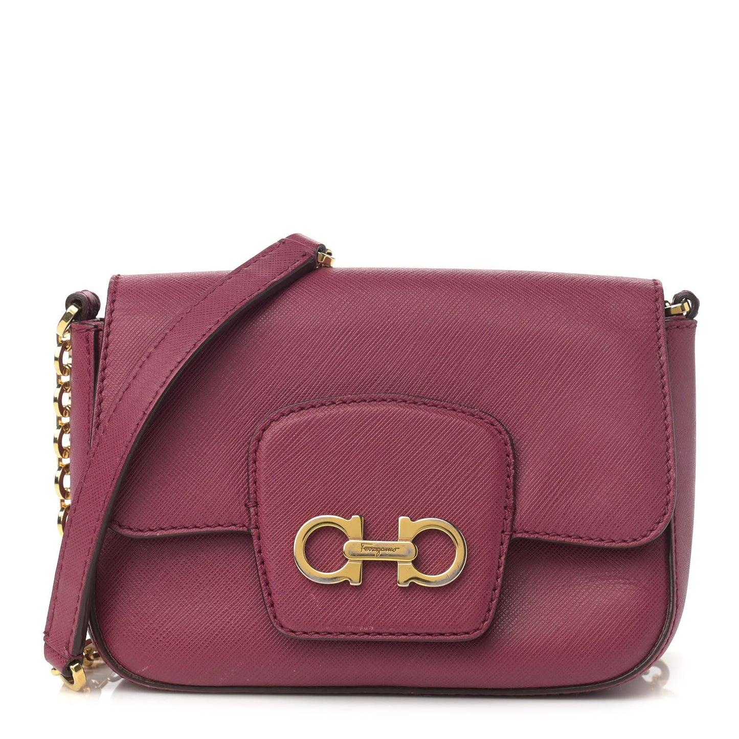 Printed Calfskin Crossbody Bag Burgundy