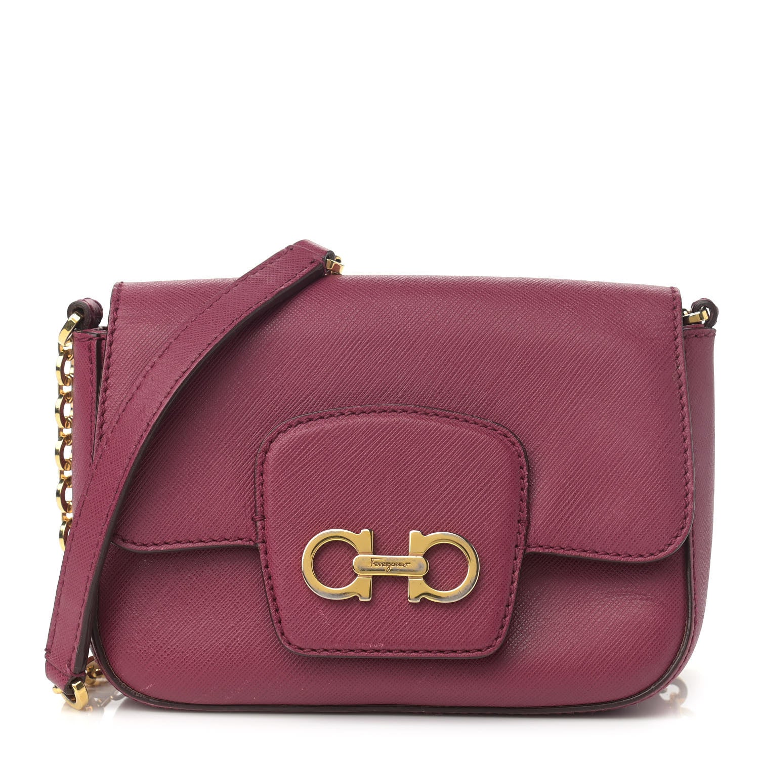 Salvatore Ferragamo Printed Calfskin Crossbody Bag Burgundy 1 of 14