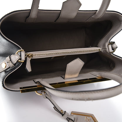 Fendi Vitello Elite Monster Petite 2Jours Tote Multicolor Black Grigio Polvere Multicolor 6 of 13