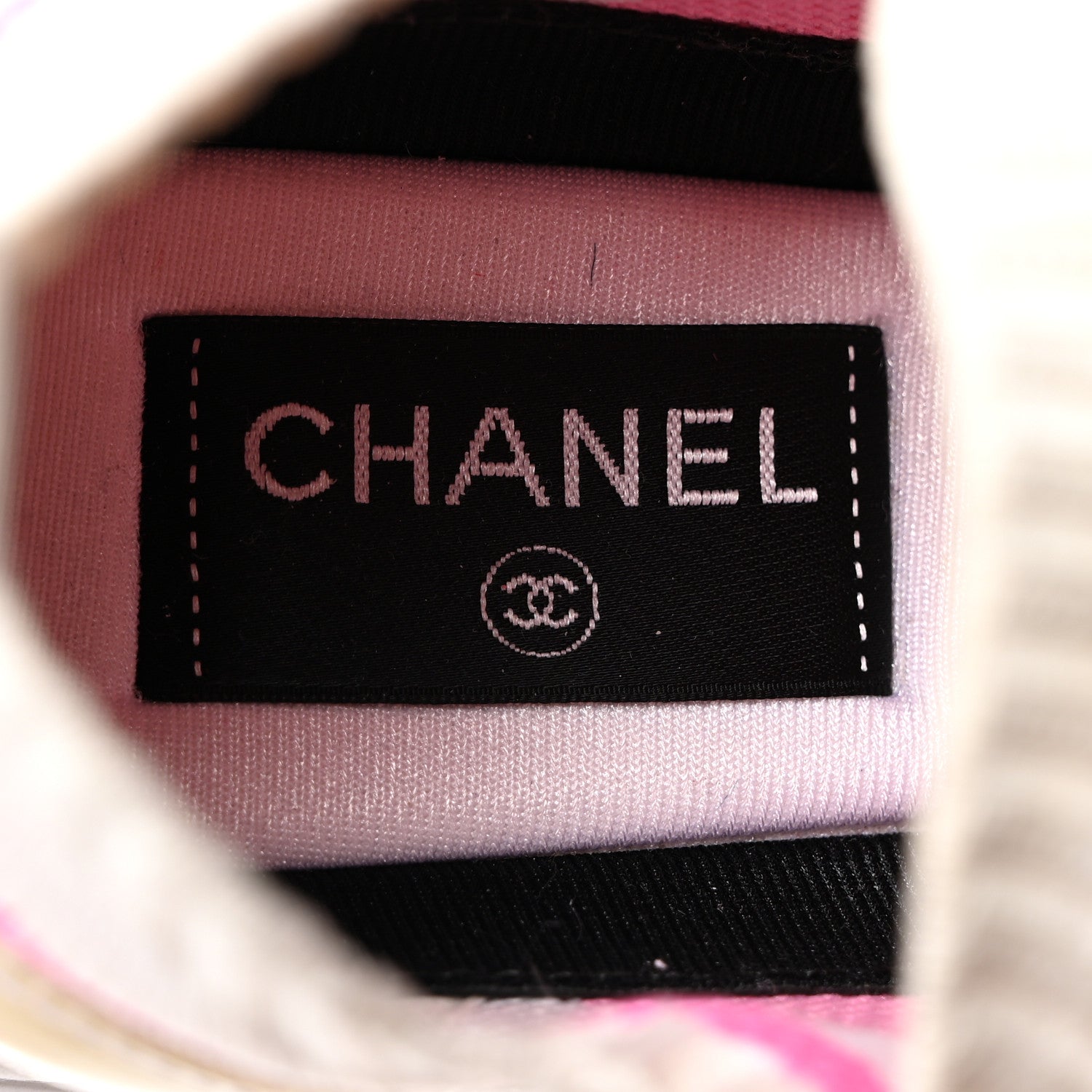 Chanel Fabric Suede Calfskin Stretch CC Sneakers 39.5 White Pink 6 of 12