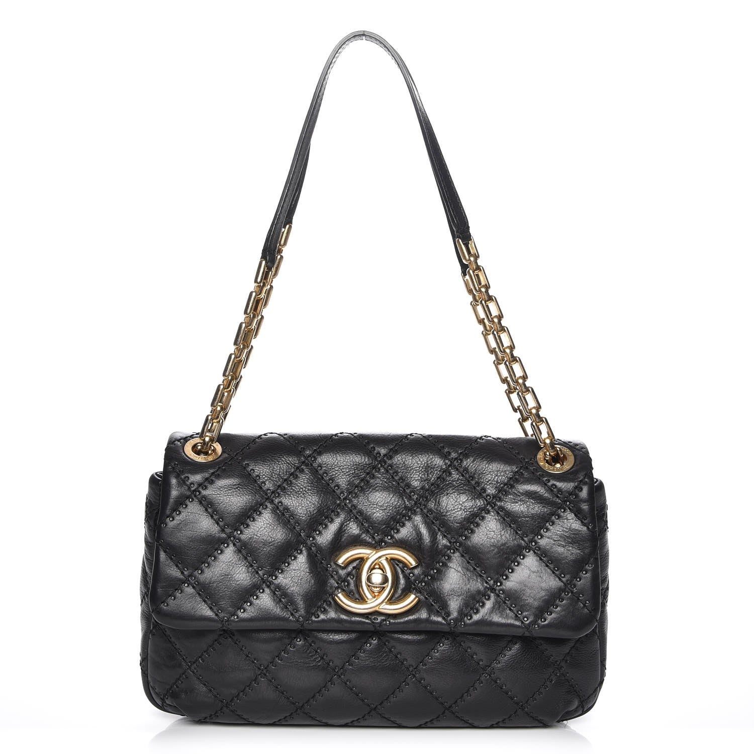Chanel Calfskin Quilted Retro Chain Flap Black 1 of 7