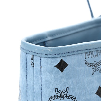 MCM Visetos Medium Anya Zip Top Shopper Tote Blue 11 of 11