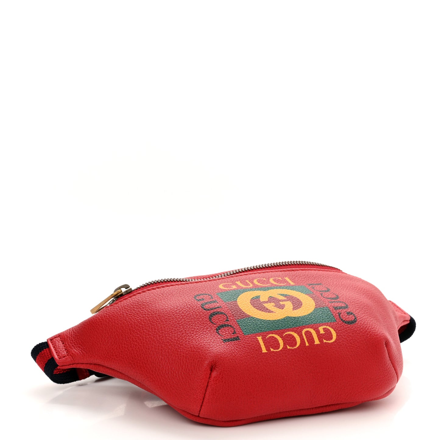 Grained Calfskin Small Logo Belt Bag Hibiscus Red