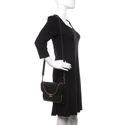 Chanel Lambskin Quilted Large CC Unchained Crossbody Black 2 of 13