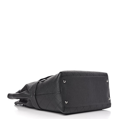 Chanel Crumpled Grained Calfskin Zip and Carry Shopping Tote Black 4 of 11