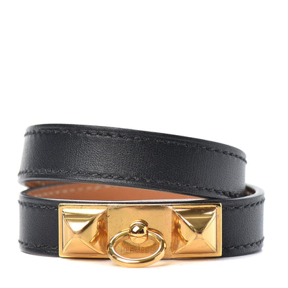 Hermes Chamonix Rivale Double Tour Bracelet Black 1 of 4