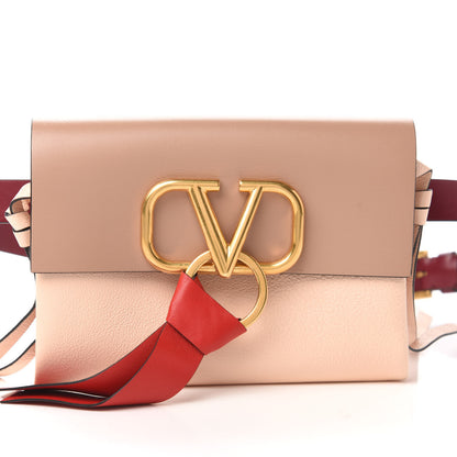 Valentino Garavani Buffalo Calfskin VRing Belt Bag 85 Rose Cannelle Light Ivory Cerise 9 of 9