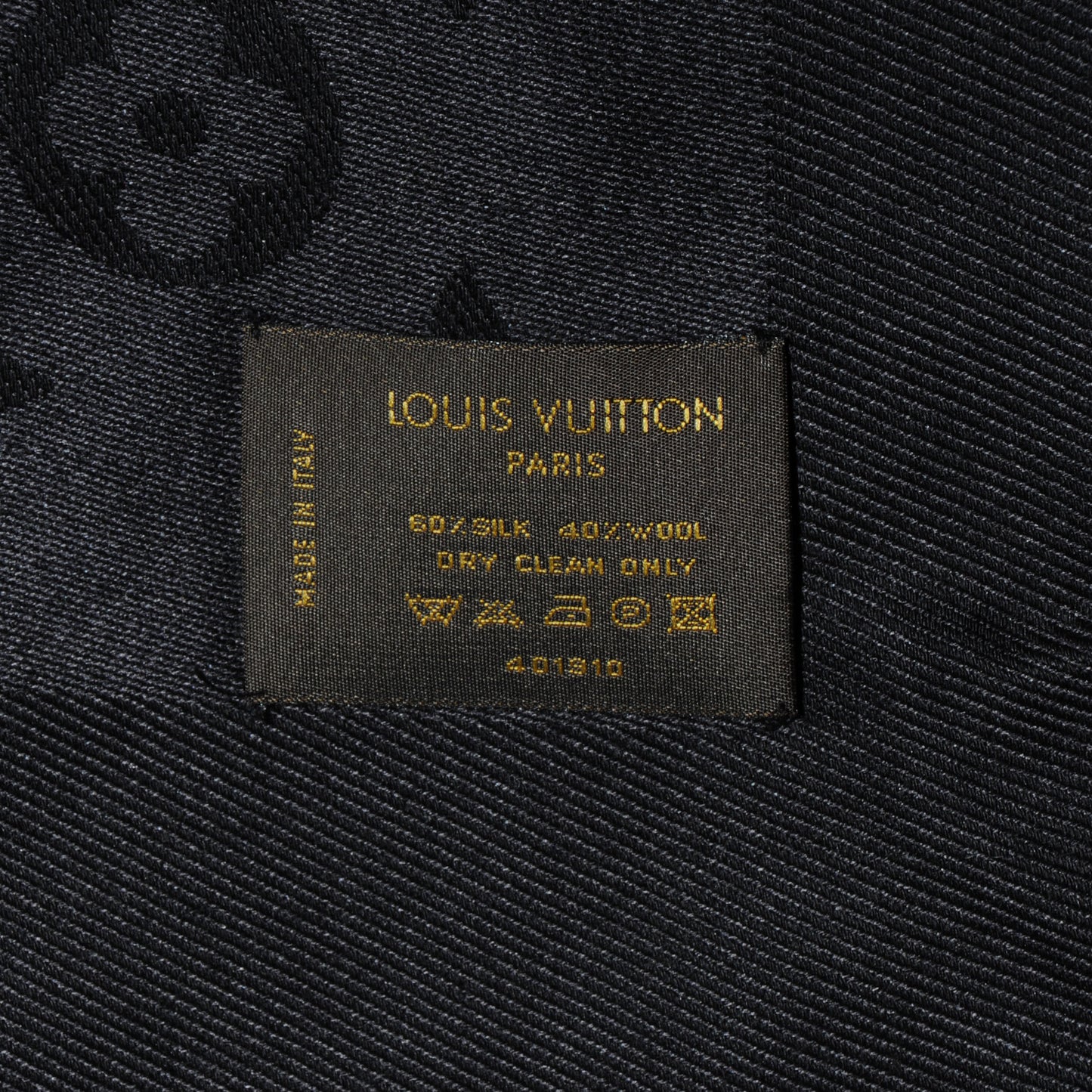 Silk Wool Monogram Shawl Black