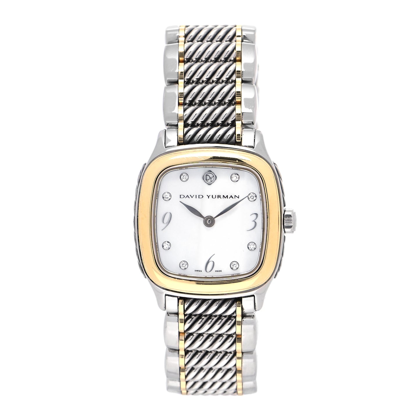 Stainless Steel 18K Yellow Gold Diamond Mother of Pearl 25mm Thoroughbred Quartz Watch
