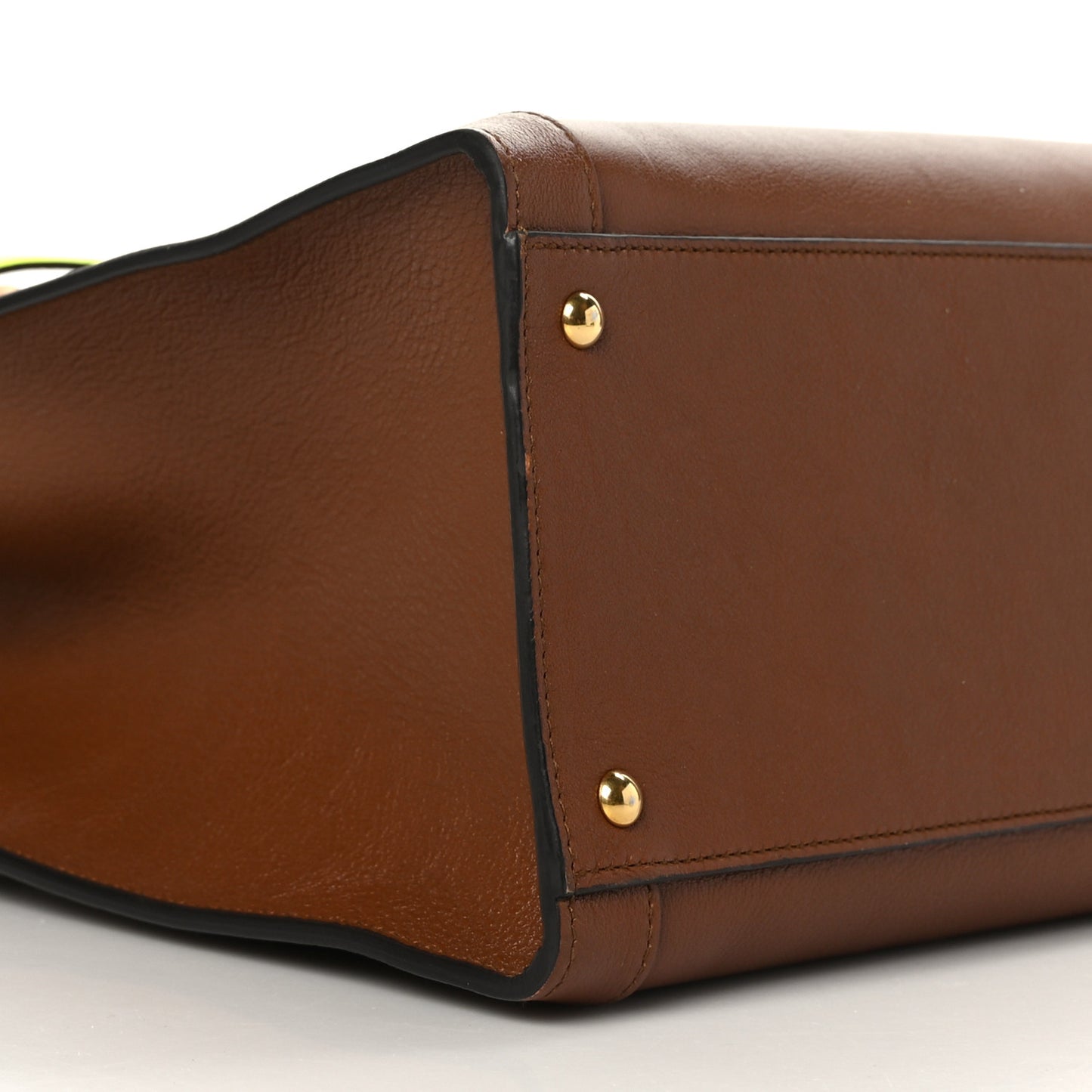 Wonka Grain Calfskin Medium Diana Tote Bag Cuir Yellow Fluo