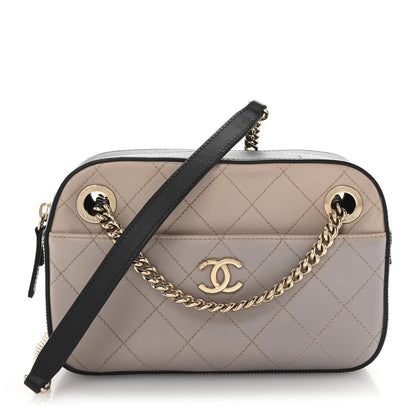 Chanel Calfskin Stitched Button Up Camera Case Pink Black 1 of 10