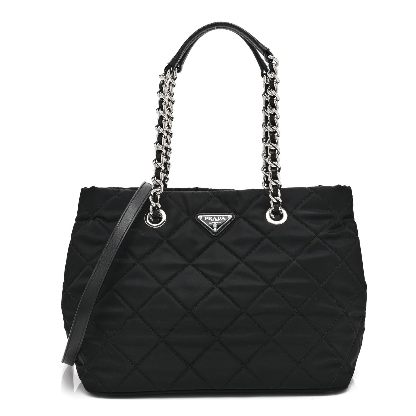 Nylon Tessuto Impuntu Quilted Tote Black