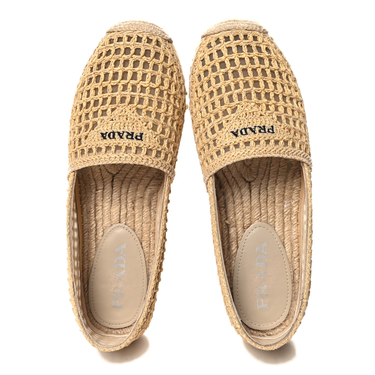 Raffia Triangle Logo Crochet 20mm Espadrilles 38 Naturale