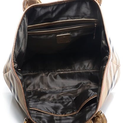 Burberry Shimmer Check Byron Tote Gold 5 of 10