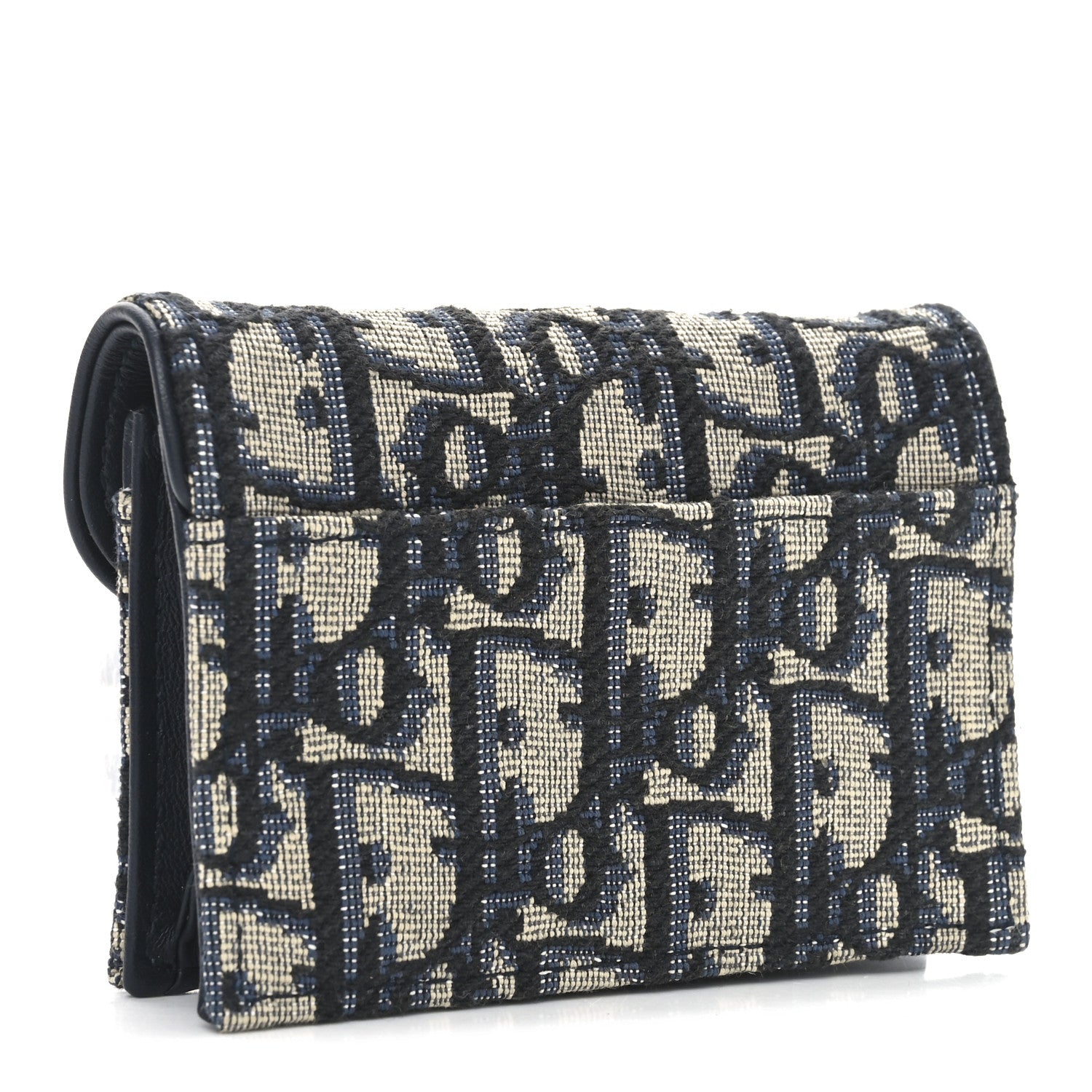 Christian Dior Oblique Saddle Card Holder Blue 3 of 7