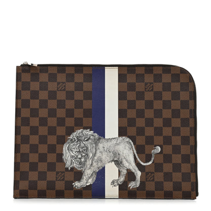 Louis Vuitton Savane Damier Ebene Lion Chapman Pochette Jour GM 1 of 11