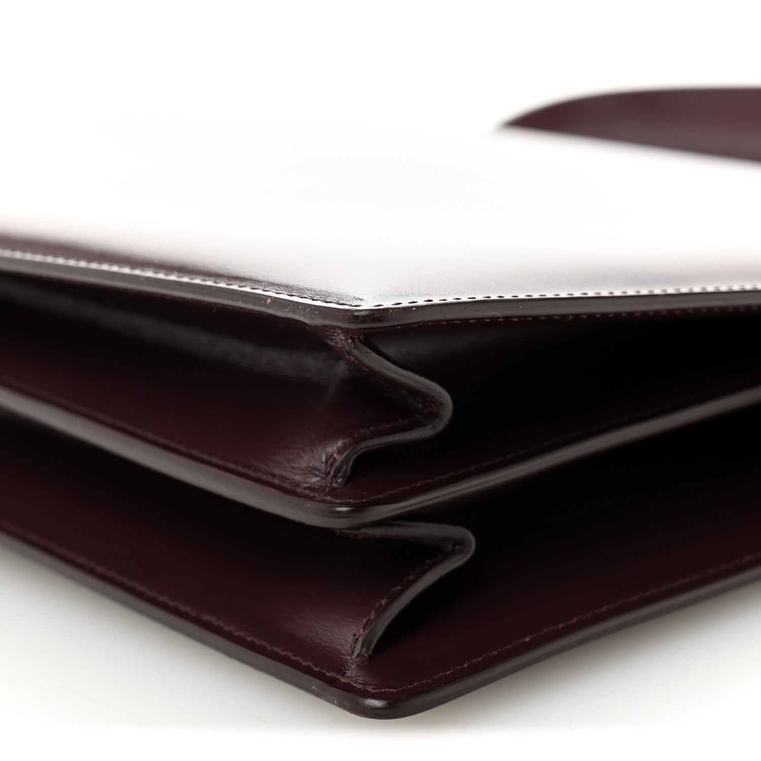 Celine Patina Box Calfskin Medium Clasp Bag Bordeaux 10 of 11