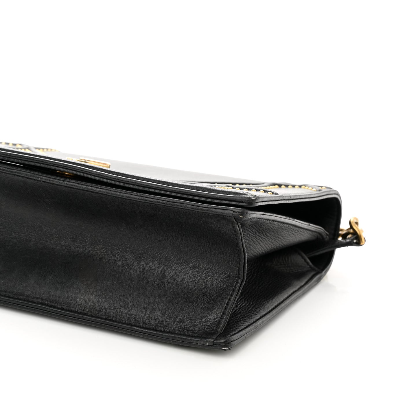 Lambskin Studded Medium Diorama Flap Bag Black