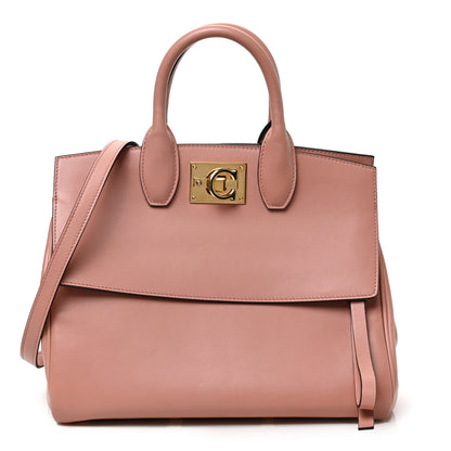 Salvatore Ferragamo Calfskin Medium The Studio Box Bag Antique Rose 1 of 8