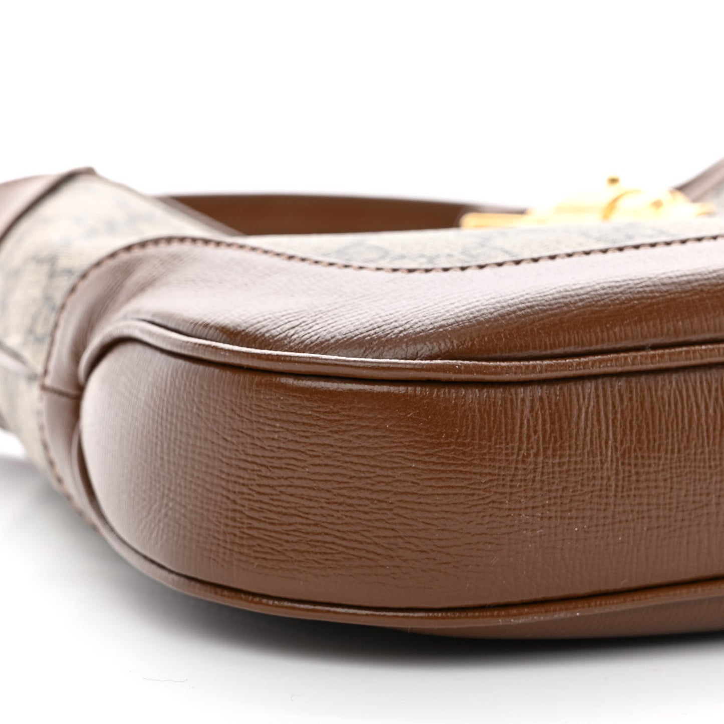 GG Supreme Monogram Azalea Calfskin Web Small Jackie 1961 Hobo Beige Ebony Brown Sugar