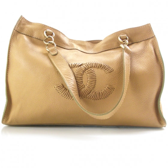 Chanel Leather CC Tote Beige 3 of 14