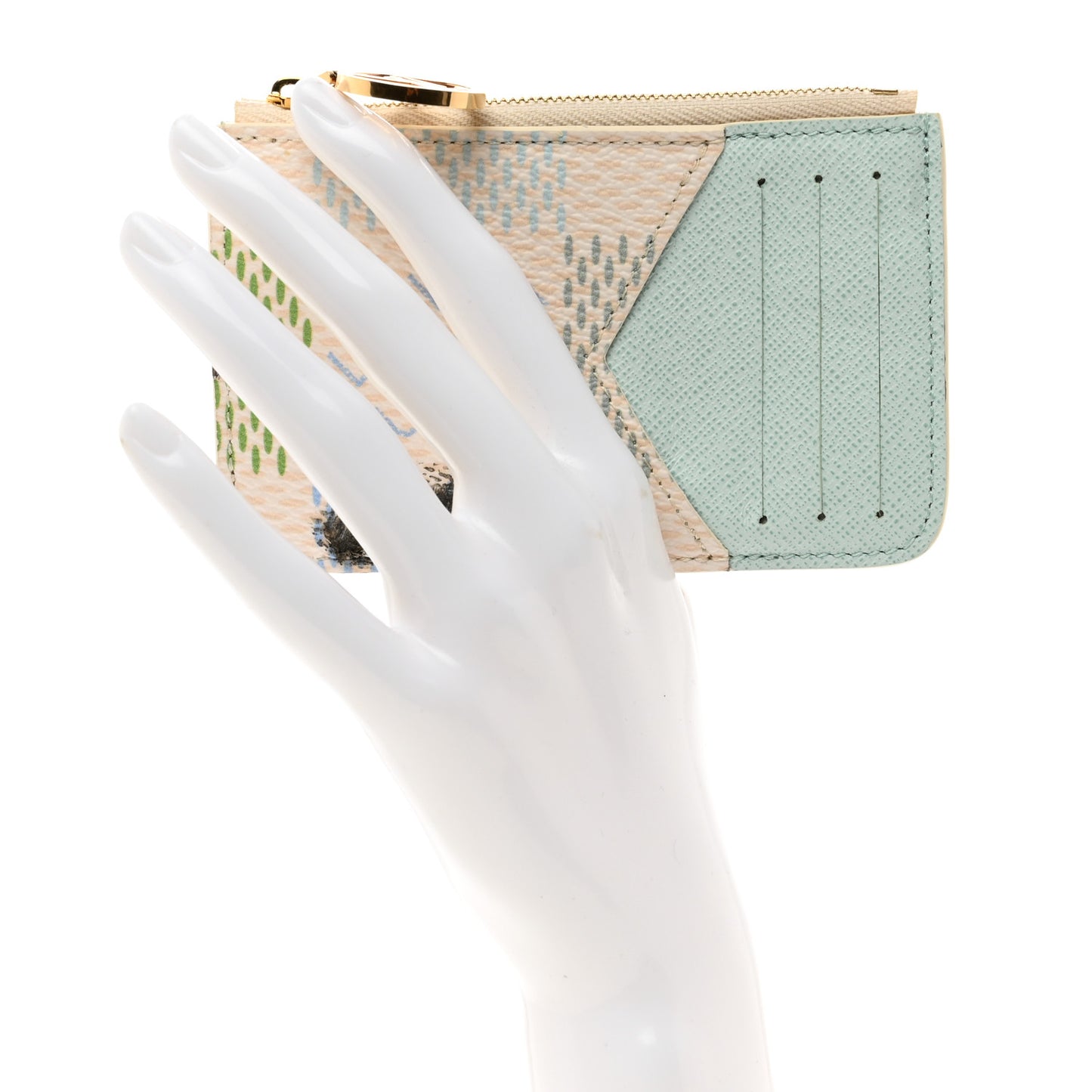 Damierlicious Zipped Romy Card Holder Pistachio Green