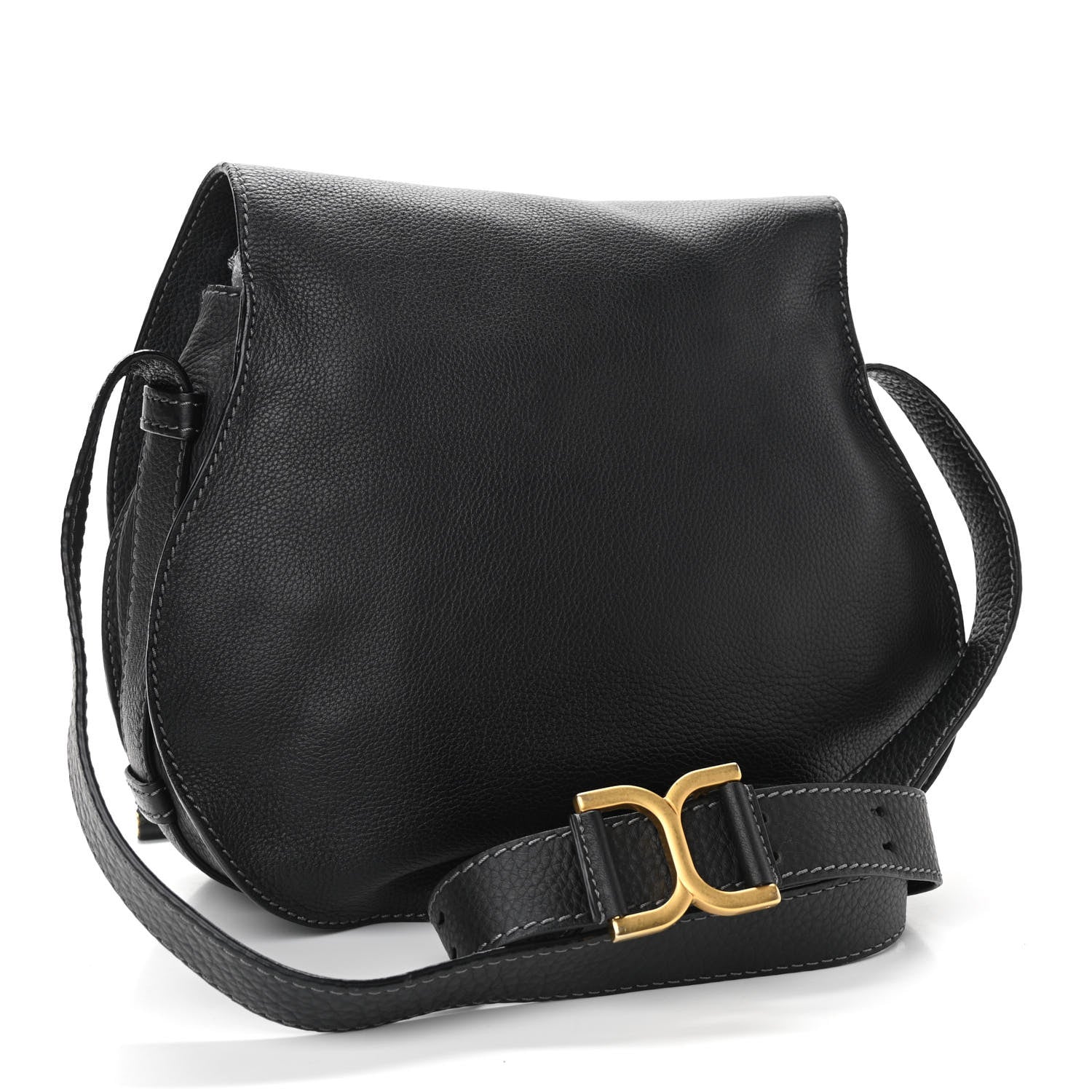 Chloe Calfskin Medium Marcie Round Crossbody Bag Black 3 of 12